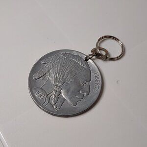 Giant Faux Buffalo Nickel Keychain
